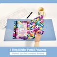 thumbnail image 5 of Colorful Cartoon Pandas 2 Pack Pencil Pouch for 3 Ring Binder Smooth Zipper Folders with Pockets Clear Window Pencil Case, 5 of 6