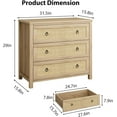 thumbnail image 2 of Kojooin 3-Dresser for Bedroom - Natural Rattan Style Storage for Nursery, Living Room, 2 of 7