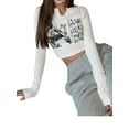 thumbnail image 4 of TheFound Hauts Côtelés pour Femmes Manches Longues Crop Tops Y2K Skinny Tops, 4 of 9