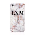 thumbnail image 1 of Personalised White x Rose Gold Marble Initials iPhone XR Case,iPhone 13 Pro, 1 of 5