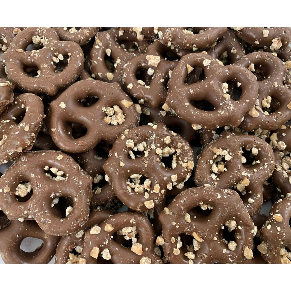 Milk Chocolate Covered Pretzels with Toffee, Salted Pretzels in Smooth