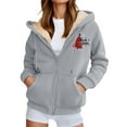thumbnail image 1 of WILLBEST Sudadera de Mujer de Invierno Informal con Cremallera y Capucha Estampada Sudadera Suave y Cálida para Deportes Al Aire Libre Y XXX-Grande, 1 of 5