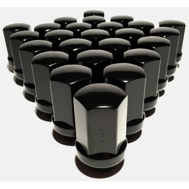25 Black 14x1.5 OEM Acorn Lug Nuts Large Seat Factory Wheel Rim Lugs 1.