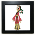 thumbnail image 1 of Chinese Shadow Play Female Image Black Square Frame Picture Wall Tabletop, 1 of 3