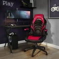 thumbnail image 2 of Emerge Bonded Leather Ergonomic Gaming Chair, Black and Red (51465-CC), 2 of 8