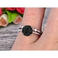 thumbnail image 4 of Glaring Staggering Ring 2 Carat Black Diamond Moissanite Engagement Ring Solid 10k White Gold 6mm Round Cut Gemstone Promise Ring Bridal Ring Set, 4 of 5