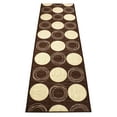 thumbnail image 1 of Custom Size Runner Rug Skid Resistant Contemporary Rug Runner Brown Circles Geometric Cut to Size Roll Runner Rugs By Feet Customize in USA Facility, 1 of 6