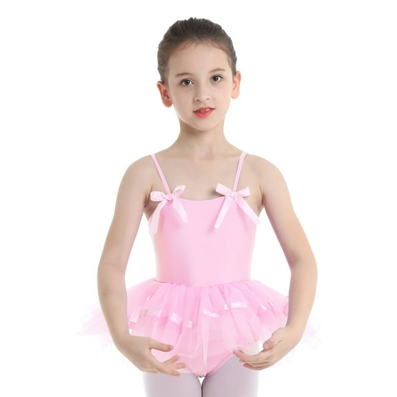 DPOIS Kids Girls Camisole Dance Leotard Ballet Dance Tutu Dress Dancewear