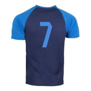 Rhinox Real Madrid #7 Soccer Jersey, Polyester, Navy/Sky, YS-YXL