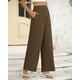 thumbnail image 5 of Pantalones de pierna ancha BTFBM para mujer, elásticos, cintura alta, Palazzo Coffee, 5 of 9