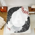 thumbnail image 5 of jejeloiu Letter A Monogrammed Twin Sheet Sets,Baseball Sport Game Twin Fitted Sheet,Black Splashing Ink Flat Sheet For Girls,Microfiber Room Decorative,3 Pieces, 5 of 7