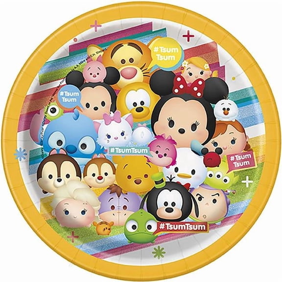Disney Tsum Tsum 7 Inch Dessert Plates [8 per Pack]