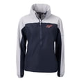 thumbnail image 2 of Women's Cutter & Buck  Navy/Gray Dayton Flyers Vault Charter Eco Recycled Half-Zip Anorak Jacket, 2 of 3