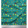 thumbnail image 1 of Soimoi Polyester Crepe Fabric Heart,Vehicles & Animals Cartoon Decor Fabric Printed Yard 42 Inch Wide, 1 of 3
