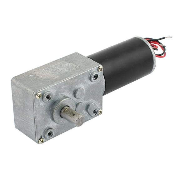 DC 12V 10RPM 8mmx15mm Dual D-Shape Shaft Electric Power Worm Geared Motor