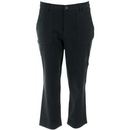 Denim & Co Stretch Twill Crop Pant Cargo Pocket Women's A291664