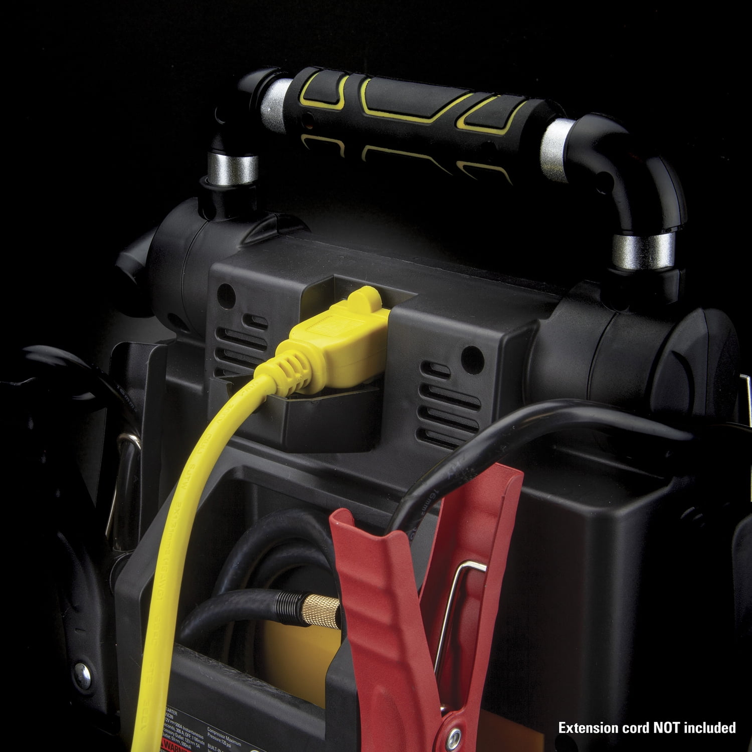 Braun J7C09D Digital Portable Power Station Jump Starter: 1400/700 Instant Amps, 120 PSI Air Compressor, 3.1A USB Ports, Battery Clamps