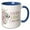 Blue/White, variant on 3drose, Blush Pink Roses Happy First Anniversary, 15oz Mug