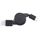 thumbnail image 3 of 2X USB Tipo C USB 3.1 Cable RetráCtil Cargador de Carga Tipo-C Cable USB-C Negro, 3 of 5