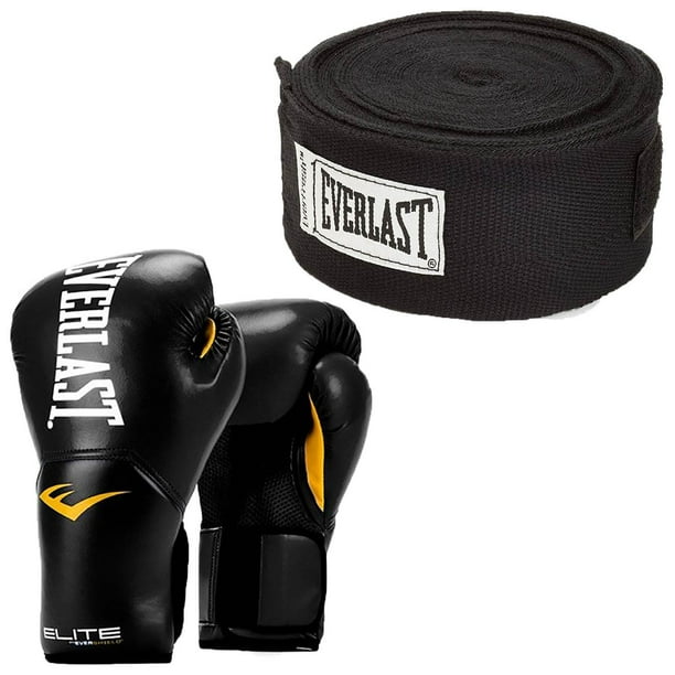 Everlast Black Elite Pro Style Boxing Gloves 8 Ounce & Black 120Inch