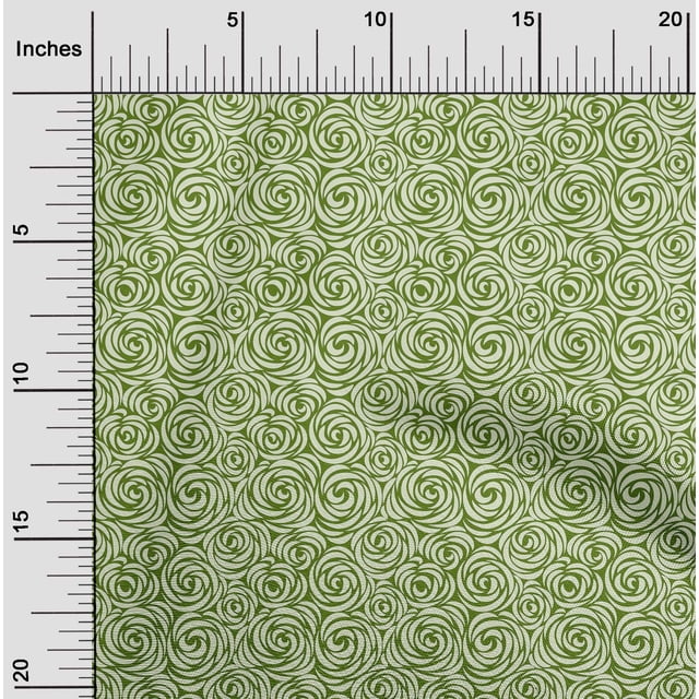 oneOone Coton Flex Vert Tissu Floral Matière de Robe Tissu Imprimé Tissu au Mètre 40 Pouces de Large