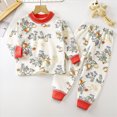 thumbnail image 2 of TOWED22 Kids Clothes for Boys Girls 2 Piece Toddler Clothes Cotton Outfit Fall Winter Sleepwear Set 6-12 Months 12-24 Months 2t 3t 4t 5t 6t 7t 8t 9t Children,Red,3-4 Y, 2 of 9