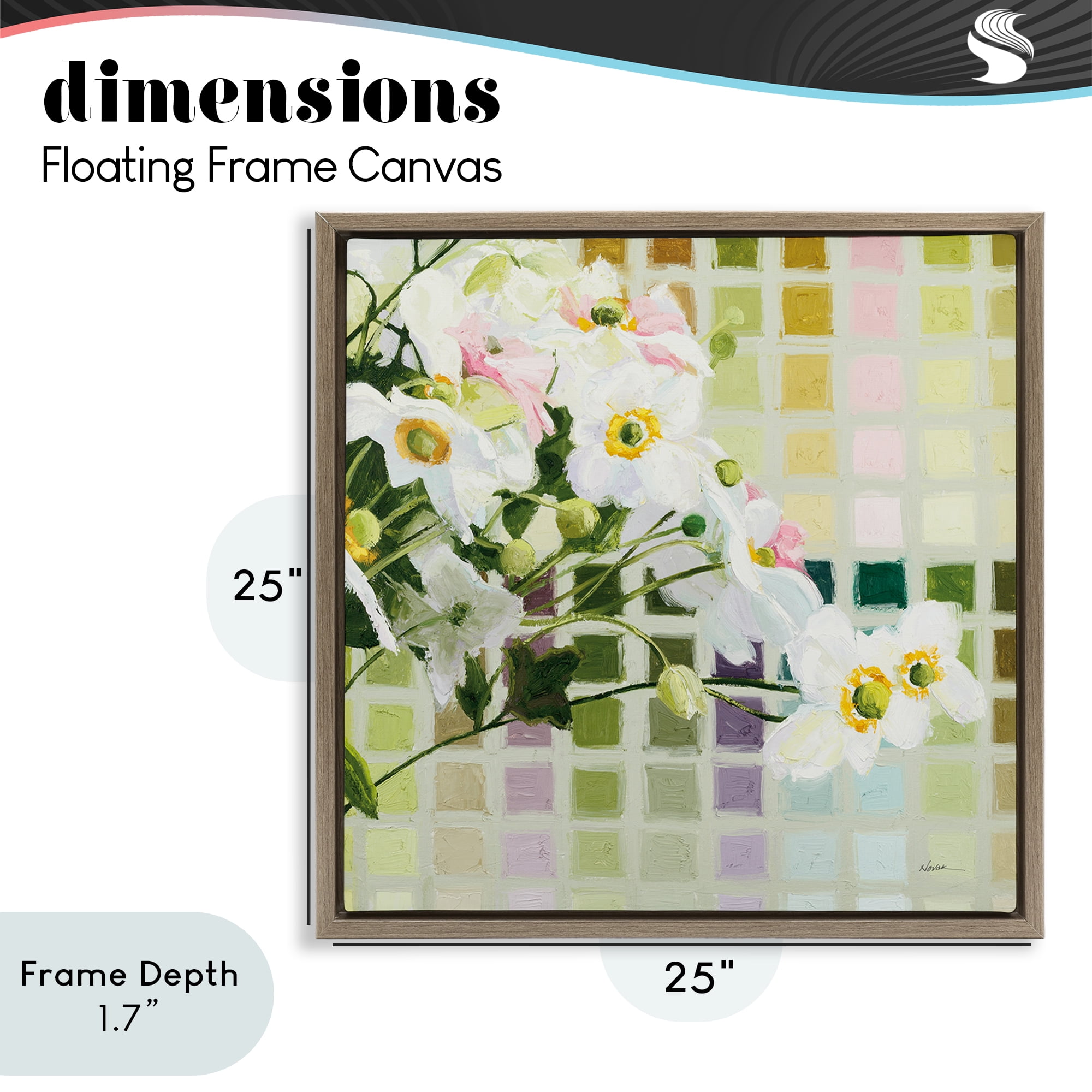 Stupell Industries Color Chart Daffodils Brown Framed Floater Canvas Wall Art, design by Shirley Novak