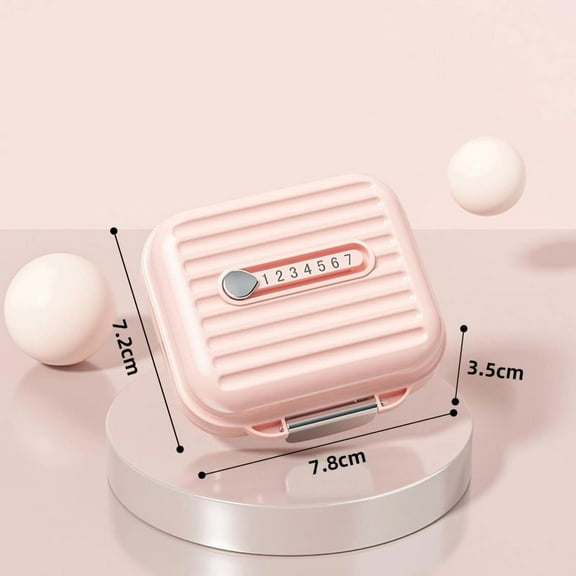 Travel Portable Pill Box with Medicine Labels, 7 Compartments Pill Case, Daily Medication Organizer Pills for Pocket Pharmacy(Pink, S:3.07 * 2.83 * 1.38in)
