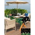 thumbnail image 4 of Outdoor Tablecloth with Umbrella Hole and Zipper, Christmas Tree Rectangle Table Cloth 60x84 Inch Waterproof Tablecloth, Winter Snowflakes Xmas Pine Tree Black Picnic Table Cover for Patio Camping, 4 of 7