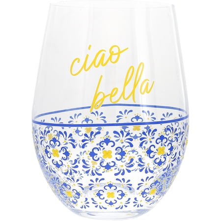 Pavilion Gift Company - Ciao Bella - 18 oz Stemless Wine Glass