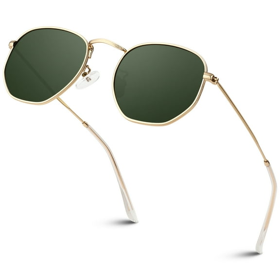 Sunier Polarized Fashion Trendy Sunglasses Women Men Ultralight Hexagon Metal Shades