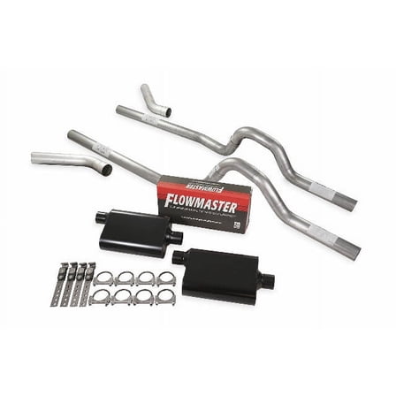 Dual Exhaust Kit 2.5" Flowmaster Super 44 Corner Exit Fits 73-79 Ford F-Series