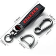 thumbnail image 2 of Black Leather Metal Car Keychain Keyring Compatible with Dodge Challenger Durango SRT 1500 Cars Accessories, 2 of 10