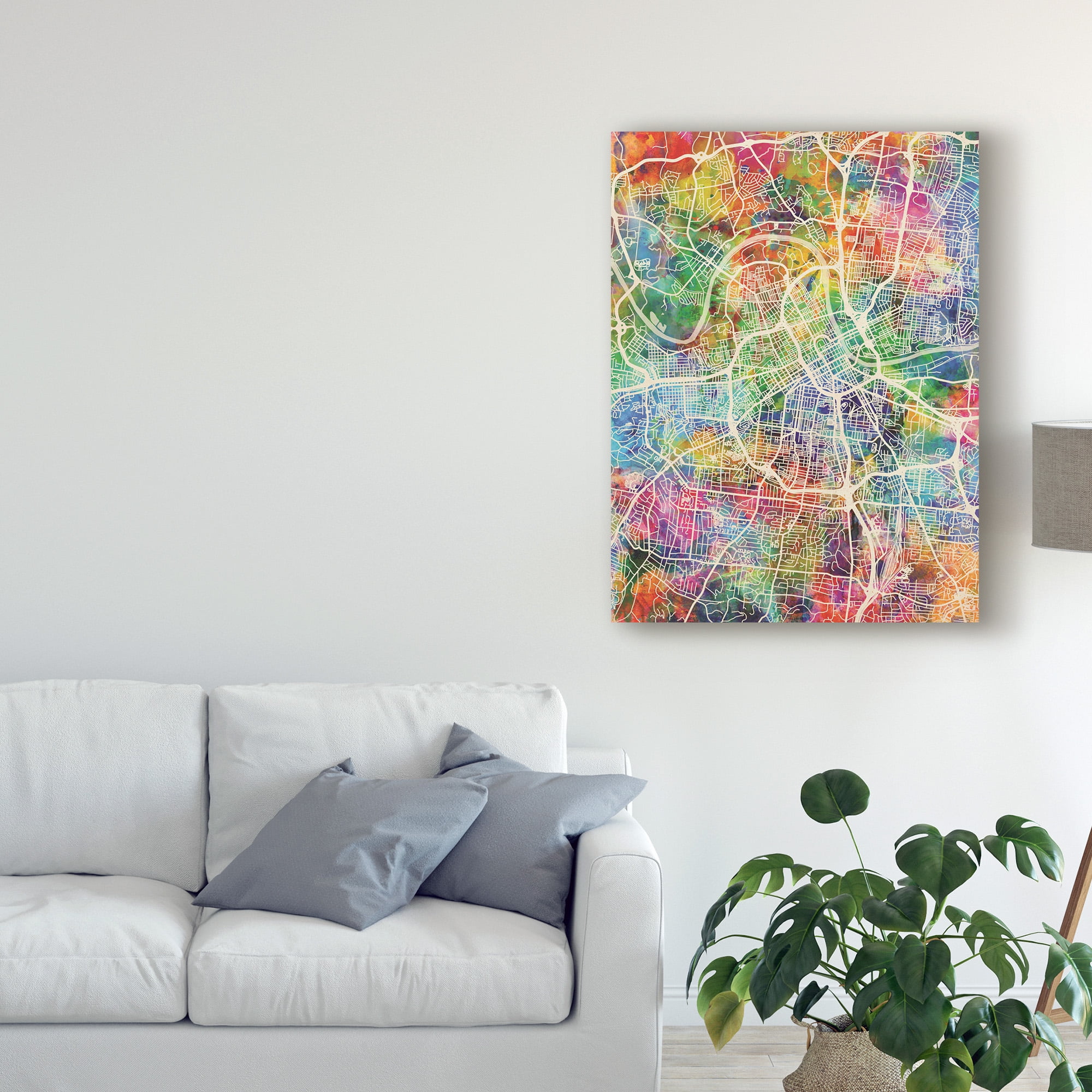 Trademark Fine Art 'Nashville Tennessee City Map' Canvas Art by Michael Tompsett