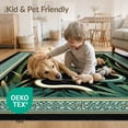 thumbnail image 4 of ODIKA 8'x10' Washable Area Rug Durable, Non-Slip Snake Forest Layout Botanical Emblems Scroll Border Boho Vintage for Living Room, Under Sectional, Family, 4 of 7