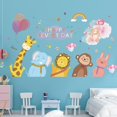 thumbnail image 1 of Tz-animal6Pegatinas de pared de animales, decoración de elefante, león, mono, conejo, jirafa, oso, decoración de pared artesanal, decoración de guardería, decoración del hogar extr, 1 of 5