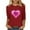 NQR1-Valentine's Day-Red, variant on VKOYWKM Valentine's Day Heart Shirts for Women Cute Graphic Tees Tops 3/4 Sleeve Casual Spring Clothes Loose Fit Crew Neck Valentine Shirt