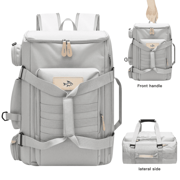 AGOPLEE Water-Resistant Travel Backpack, High-capacity Sports Duffle with Wet Pocket, for Workout, Fitness, Travel, French Grey