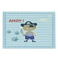 thumbnail image 1 of Ahoy Its a Boy Cutting Board, Cat Pirate Funny Paws Clouds Maritime Striped Framework, Decorative Tempered Glass Cutting and Serving Board, Large Size, Violet Blue Turquoise, by Ambesonne, 1 of 1