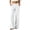 White, variant on Women's Wide Leg Sweatpants Fashion Casual High Waist Loose Pocket Straight Solid Long Athletic Workout Pants