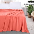 thumbnail image 2 of Sábana plana Utopia Bedding Queen Coral, suave microfibra cepillada, 2 of 8