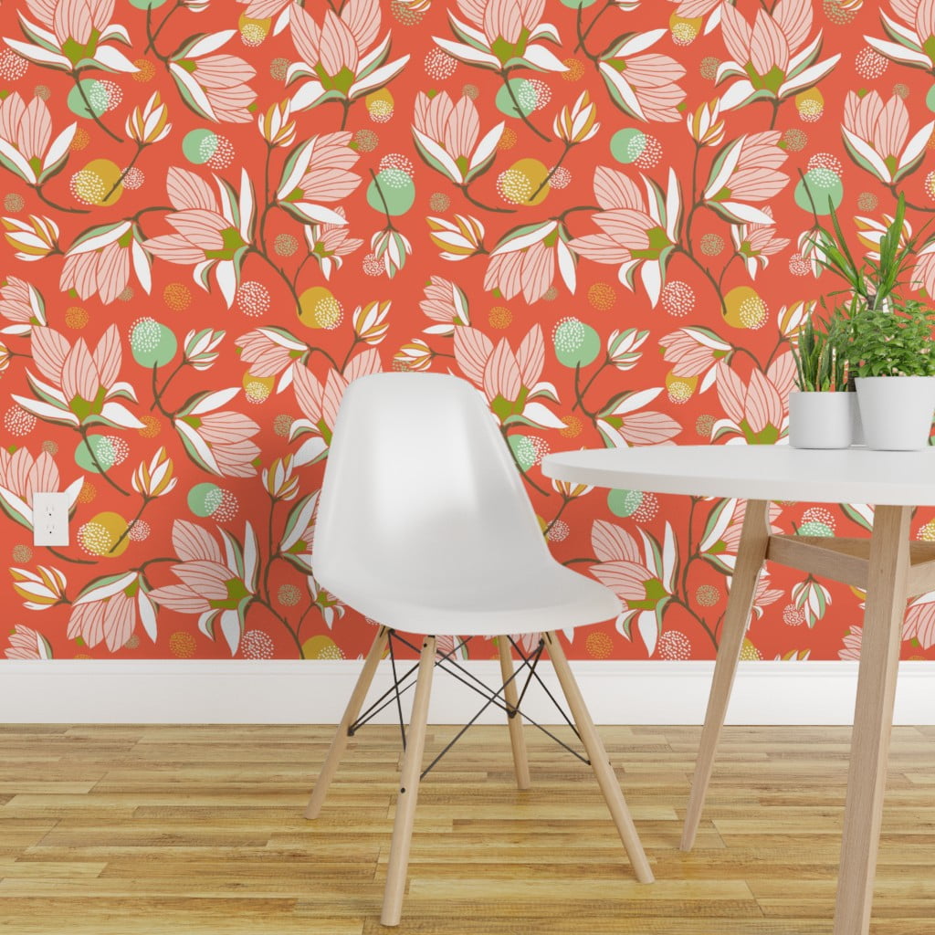PeelandStick Removable Wallpaper Magnolia Flowers Flower Floral