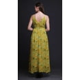 thumbnail image 2 of Bimba Leaves Women Summer Printed V Neck Long MaxiÂ&nbsp;DressÂ&nbsp;Holiday Resort Wear-Small, 2 of 4