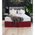 thumbnail image 2 of HNB Store 18" inch Drop Pleated Bed Skirt Queen Size Microfiber Made Burgundy Bedskirt, 2 of 8
