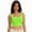 Neon Lime Green, variant on Women's Sleeveless Square Neck Crop Top - Cute Seamless Slim Fit Tank Top, Breathable Summer Casual Wear, XS-L