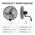 thumbnail image 4 of Nepsam 24" Wall Mounted Fan, 3 Speeds High Airflow Industrial Fan with Oscillation & Tilting Head, 180W Powerful Cooling for Home, Warehouse, or Commercial Use, 4 of 6