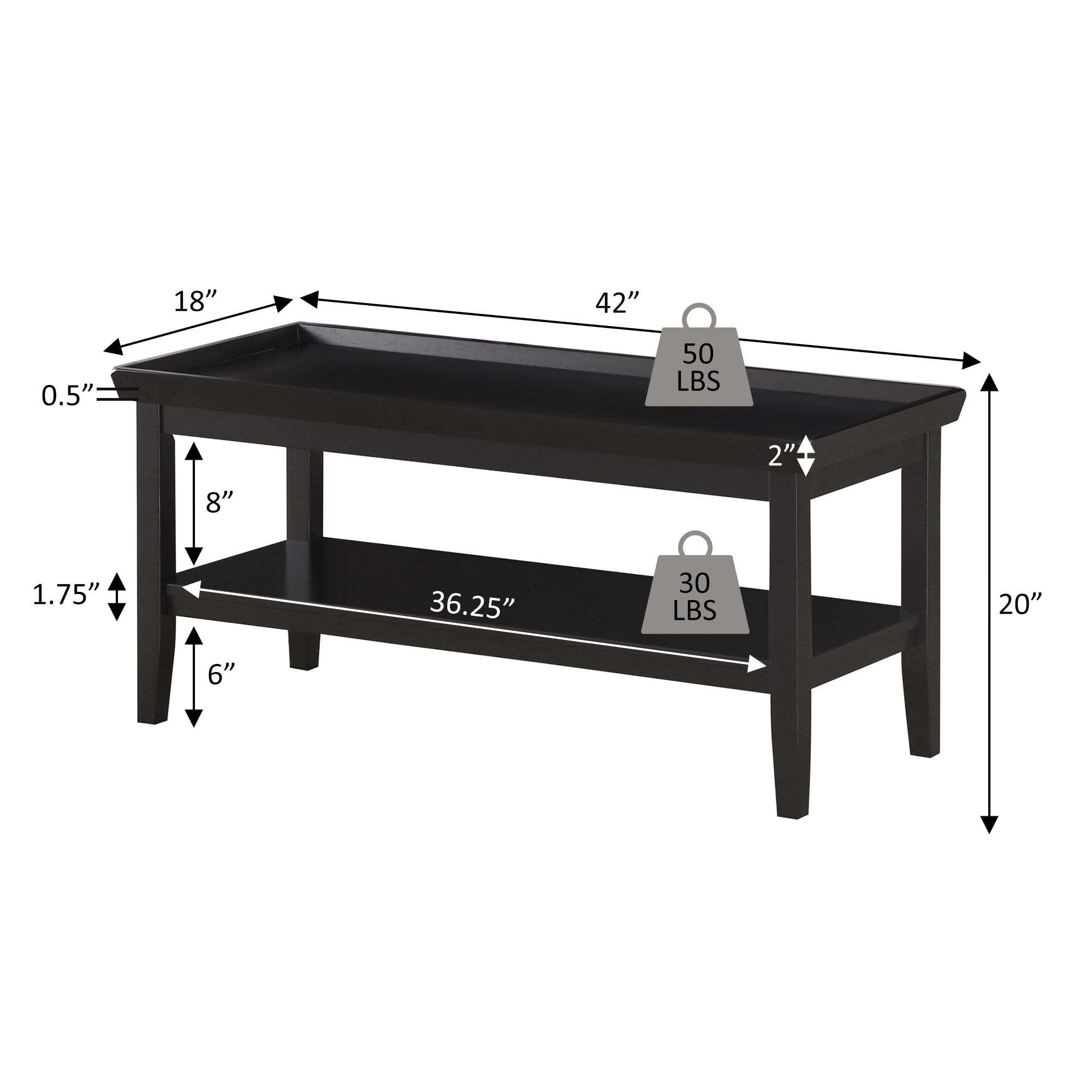 Convenience Concepts Ledgewood Coffee Table