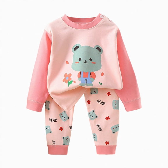 Toddler Pajama Set,Bamboo Viscose Snug-Fit Sleepwear For Boys Girls,Long Sleeve Toddler Clothes,Indoor 6-12 Months 12-24 Months 2t 3t 4t 5t 6t 7t 8t 9t Children(Pink,18-24 Months)