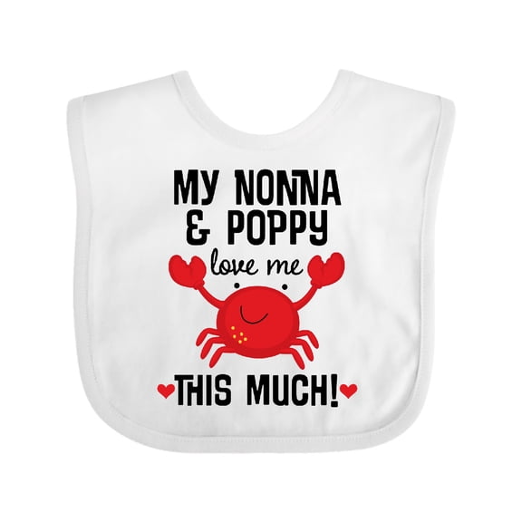 Inktastic Nonna and Poppy Love Me Granddaughter Grandson Boys or Girls Baby Bib