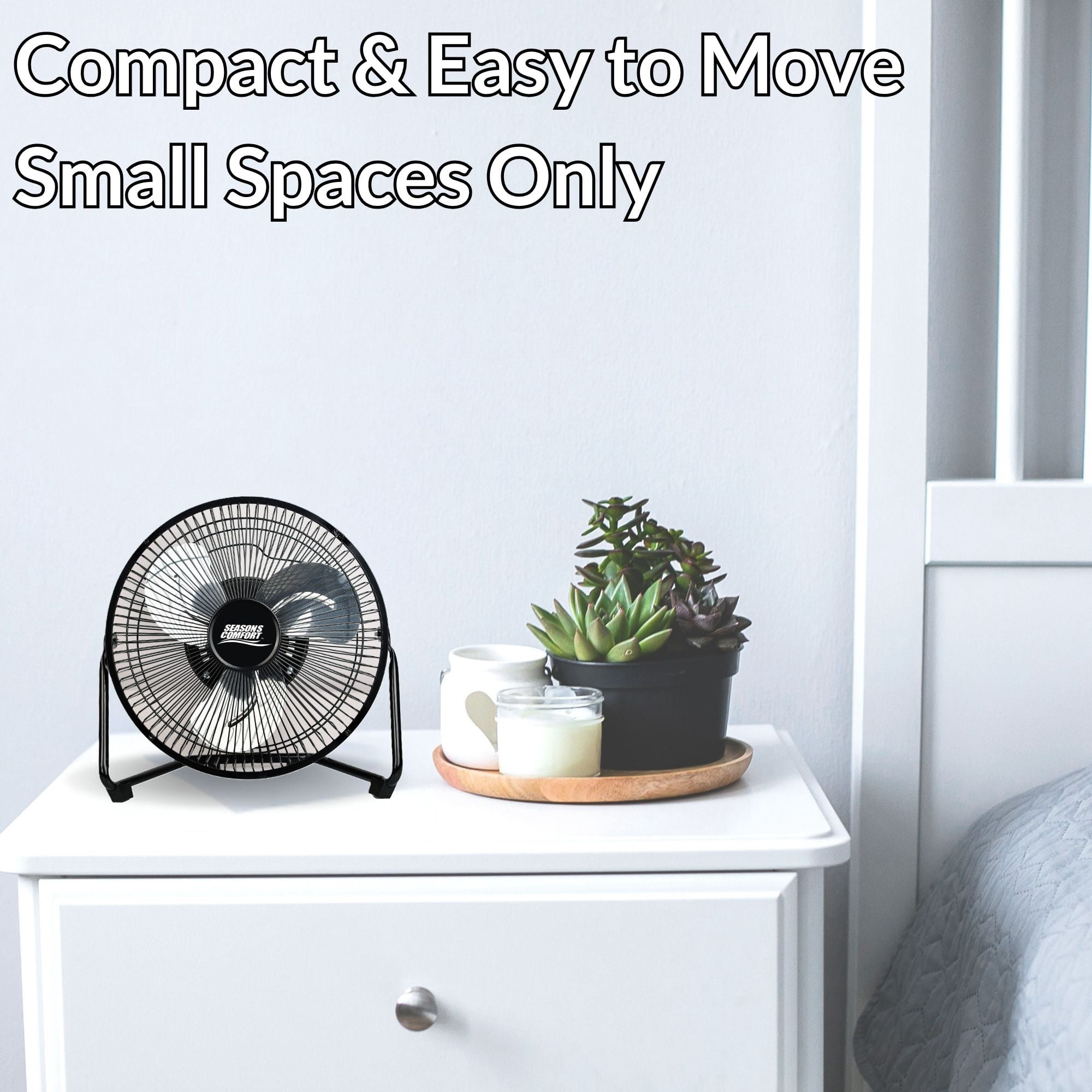 Seasons Comfort 9-In. 3-Speed High-Velocity Heavy-Duty Floor Fan, FHV09, Black, FHV09